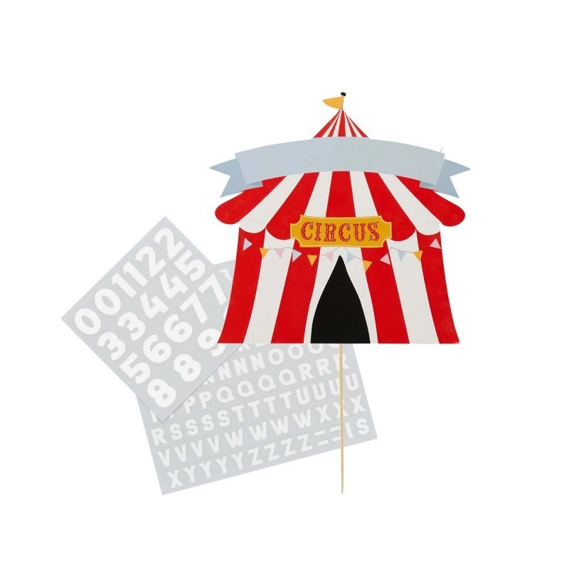 Circus Party Customisable Card Cake Topper