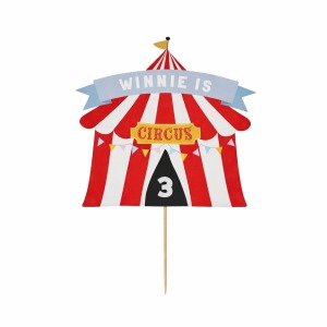 Circus Party Customisable Card Cake Topper