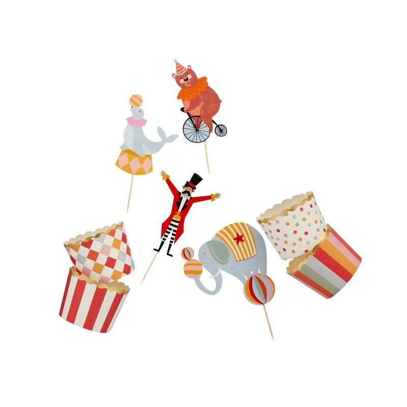 Circus Party Toppers & Treat Cups (Pack of 12)