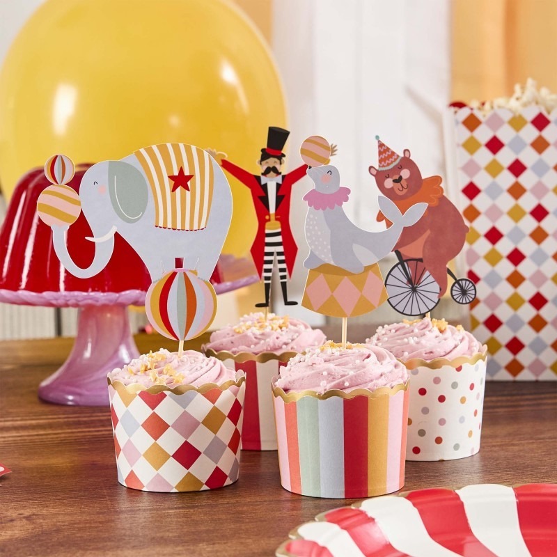 Circus Party Toppers & Treat Cups (Pack of 12)
