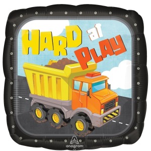 45cm Hard At Play Construction Foil Balloon