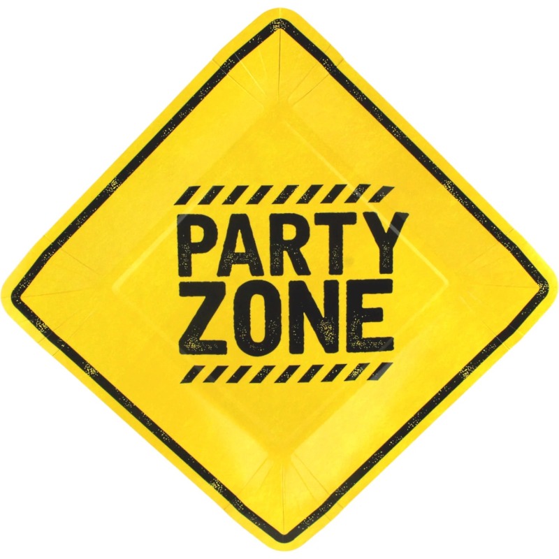 Construction Large Paper Plates (Pack of 8)