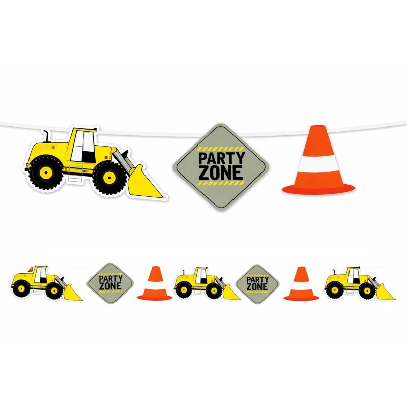 Construction Party Garland Banner 2.8m
