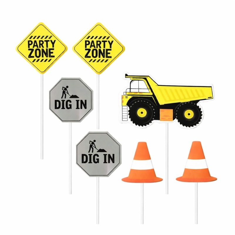 Construction Cake Topper Kit (Set of 7)