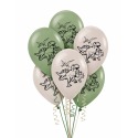 Eucalyptus & White Sand Dinosaur Latex Balloons (Pack of 25)