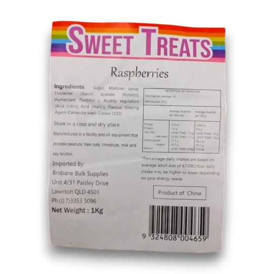 Raspberries Lollies (1kg)