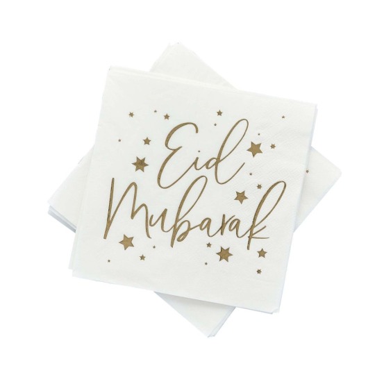 Eid Mubarak Large Paper Napkins (Pack of 16)