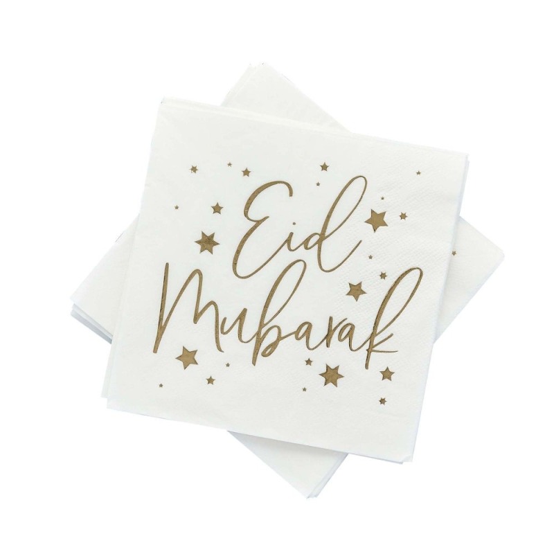 Eid Mubarak Large Paper Napkins (Pack of 16)
