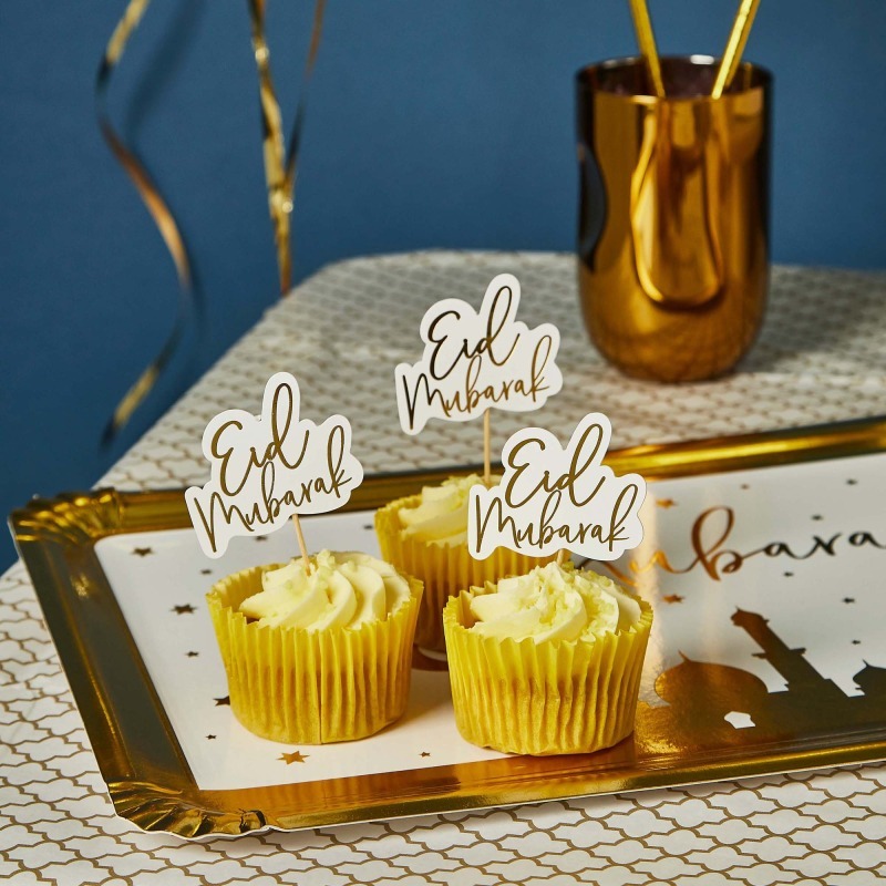 Eid Mubarak Food Picks (Pack of 12) | Ramadan & Eid Decorations