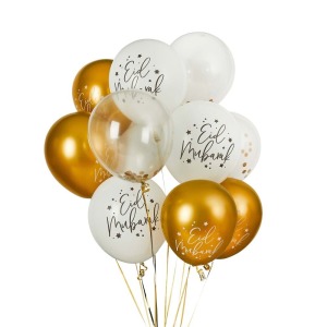 Eid Mubarak Latex Balloons Bundle (Pack of 12)