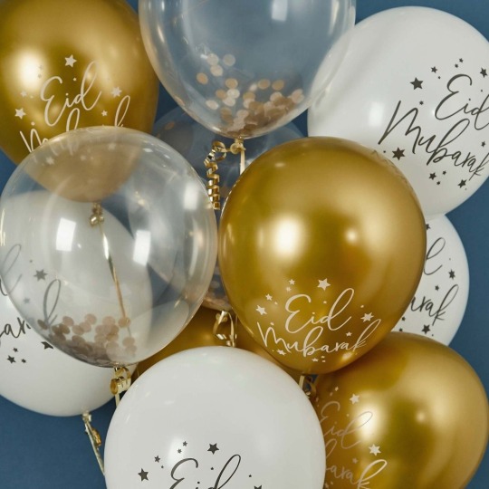 Eid Mubarak Latex Balloons Bundle (Pack of 12)