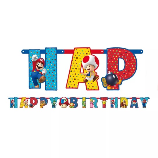 Super Mario Birthday Banner Kit | Super Mario Party Supplies