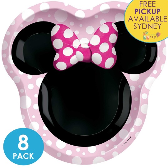 Forever Minnie Mouse Shaped Large Plates (Pack of 8) | Minnie Mouse Party Supplies