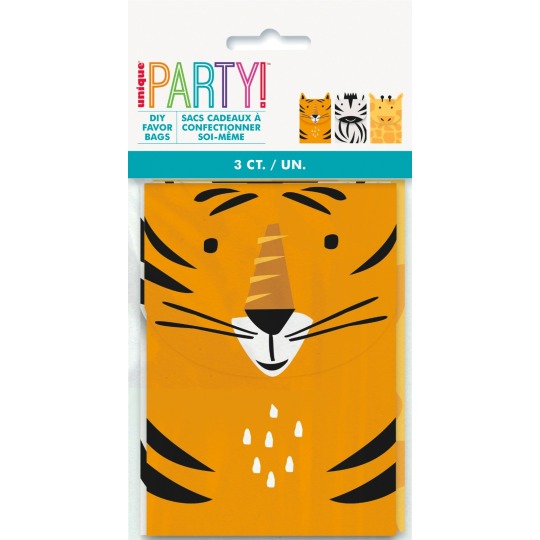 Animal Safari Treat Bags (Pack of 3) | Jungle Theme Party | Safari Party Supplies