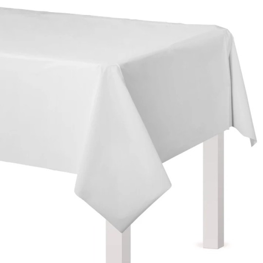 Frosty White Plastic Tablecover