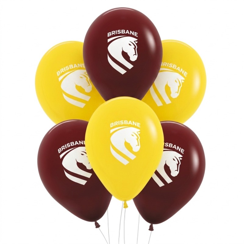 NRL Brisbane Broncos Balloons (Pack of 6)