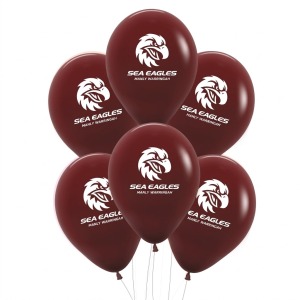 NRL Manly Sea Eagles Latex Balloons (Pack of 6) | NRL Balloons