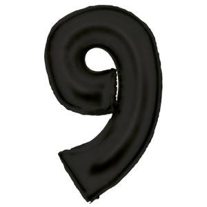 Silk Lustre Black Number 9 Balloon 91cm