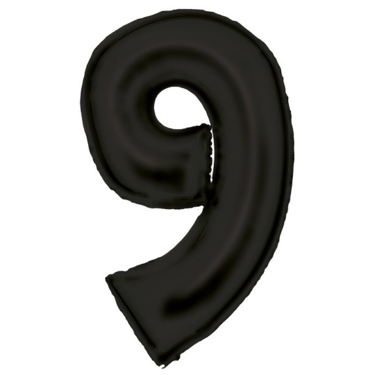 Silk Lustre Black Number 9 Balloon 91cm
