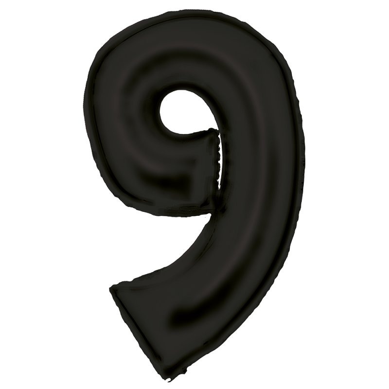 Silk Lustre Black Number 9 Balloon 91cm