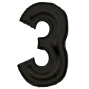 Silk Lustre Black Number 3 Balloon 86cm
