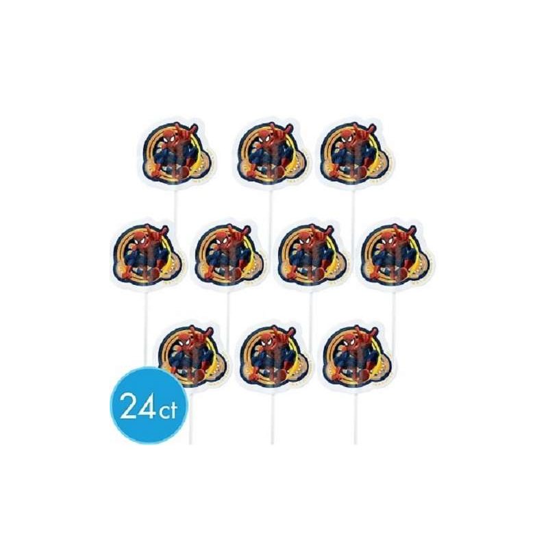 Spiderman Cupcake Picks (Pack of 24) | Spiderman