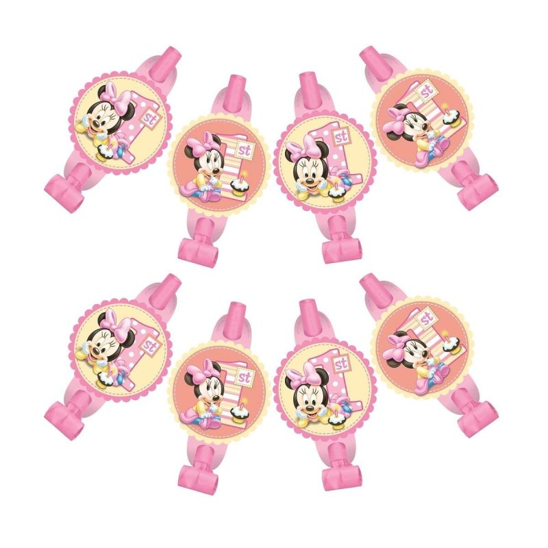 Minnie Mouse 1st Birthday Party Blowers (8) | Minnie Mouse 1st Birthday