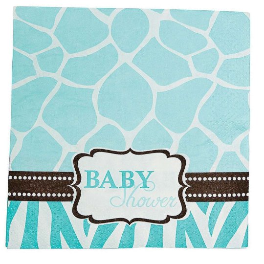 Wild Safari Blue Large Napkins (Pack of 16) | Blue Safari