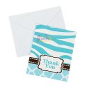 Wild Safari Blue Baby Shower Party Thank You Cards (8) | Blue Safari