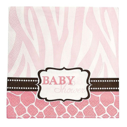 Wild Safari Pink Large Napkins (Pack of 16) | Pink Safari