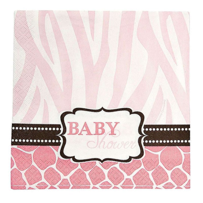 Wild Safari Pink Large Napkins (Pack of 16) | Pink Safari