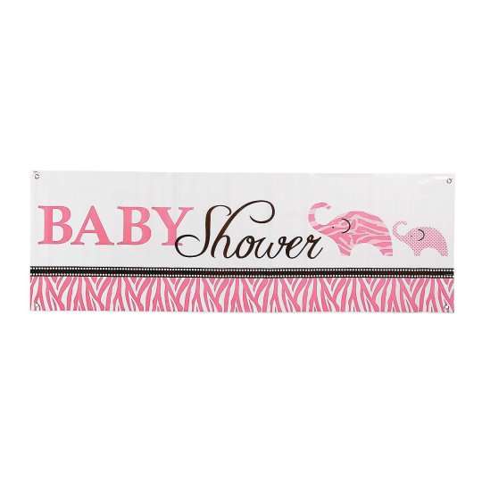 Wild  Safari Pink Baby Shower Giant Banner | Pink Safari
