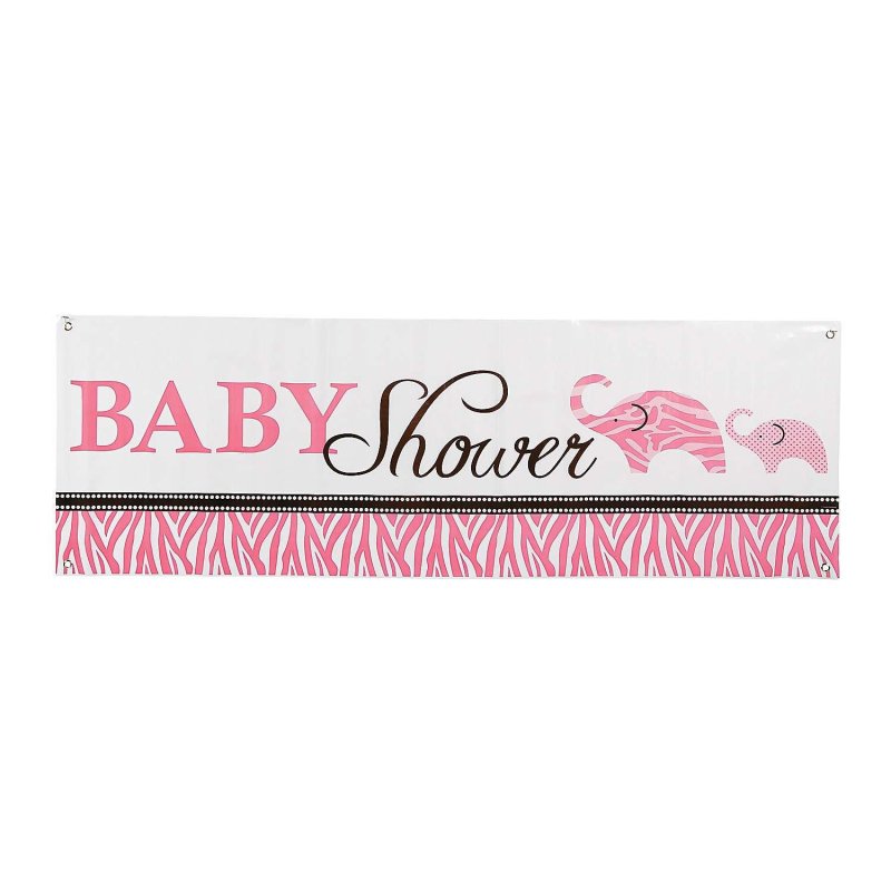 Wild  Safari Pink Baby Shower Giant Banner | Pink Safari