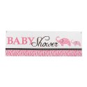 Wild  Safari Pink Baby Shower Giant Banner | Pink Safari