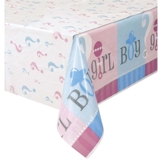 Gender Reveal Baby Shower Plastic Tablecloth | Discontinued
