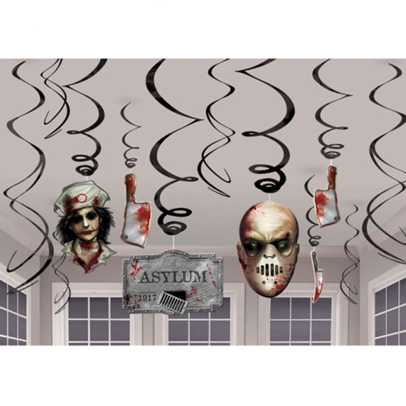 Asylum Swirl Decorations (Pack of 12) | Halloween