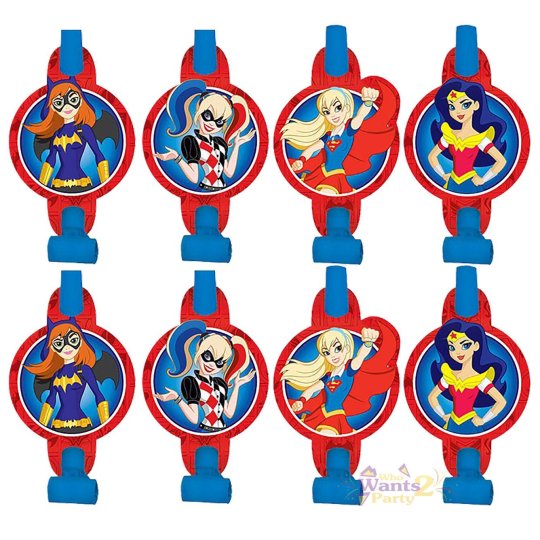 Super Hero Girls Party Blowers (Pack of 8) | Superhero Girl