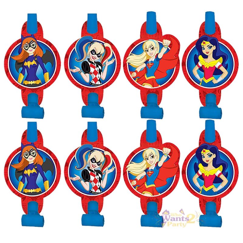 Super Hero Girls Party Blowers (Pack of 8) | Superhero Girl
