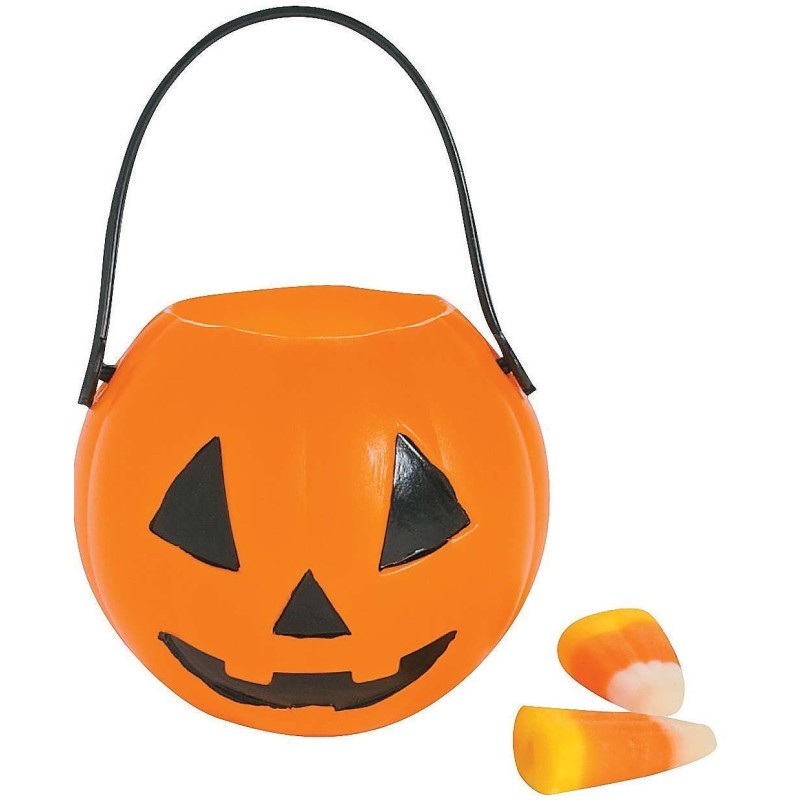Plastic Mini Pumpkin Favour Pails (Pack of 12)