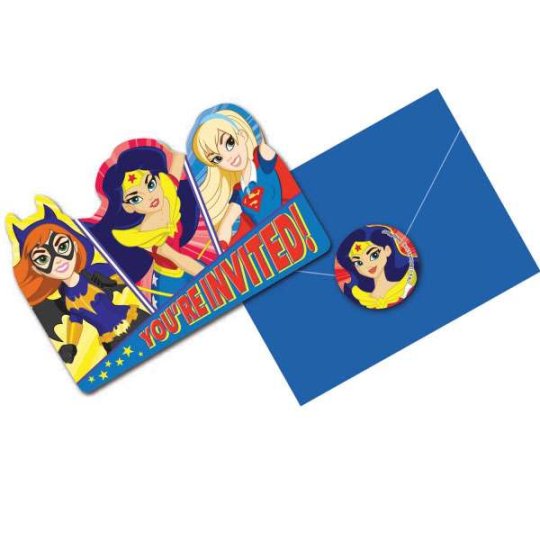 Super Hero Girls Invitations Set (Pack of 8) | Discontinued