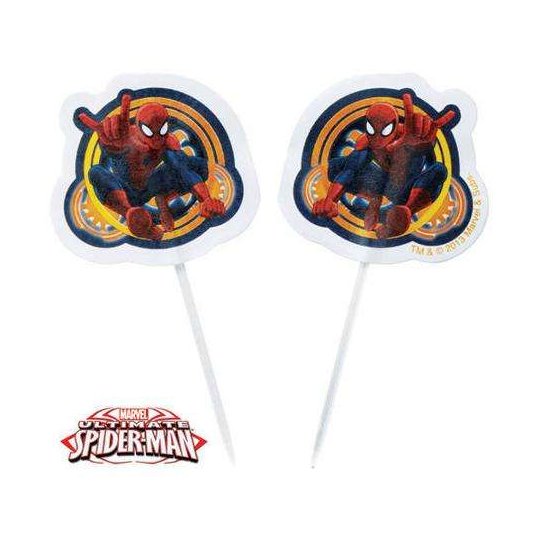 Spiderman Cupcake Picks (Pack of 24) | Spiderman