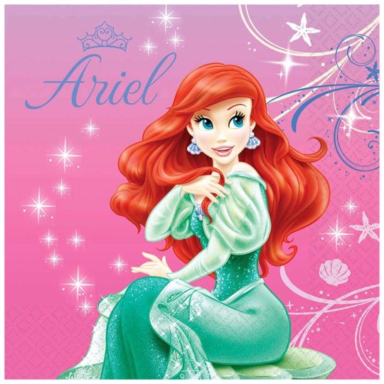 Ariel The Little Mermaid Large Napkins (Pack of 16) | Little Mermaid