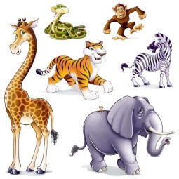Jungle Wall Decorations Plastic Animals (Set of 6) | Jungle Animals