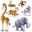Jungle Wall Decorations Plastic Animals (Set of 6) | Jungle Animals