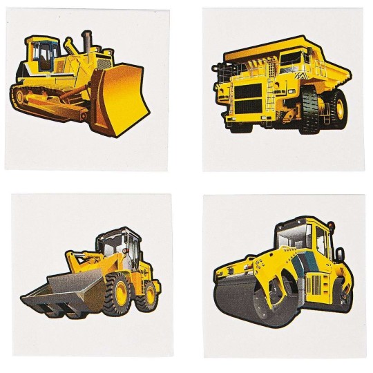 Construction Zone Tattoos (Set of 36) | Construction