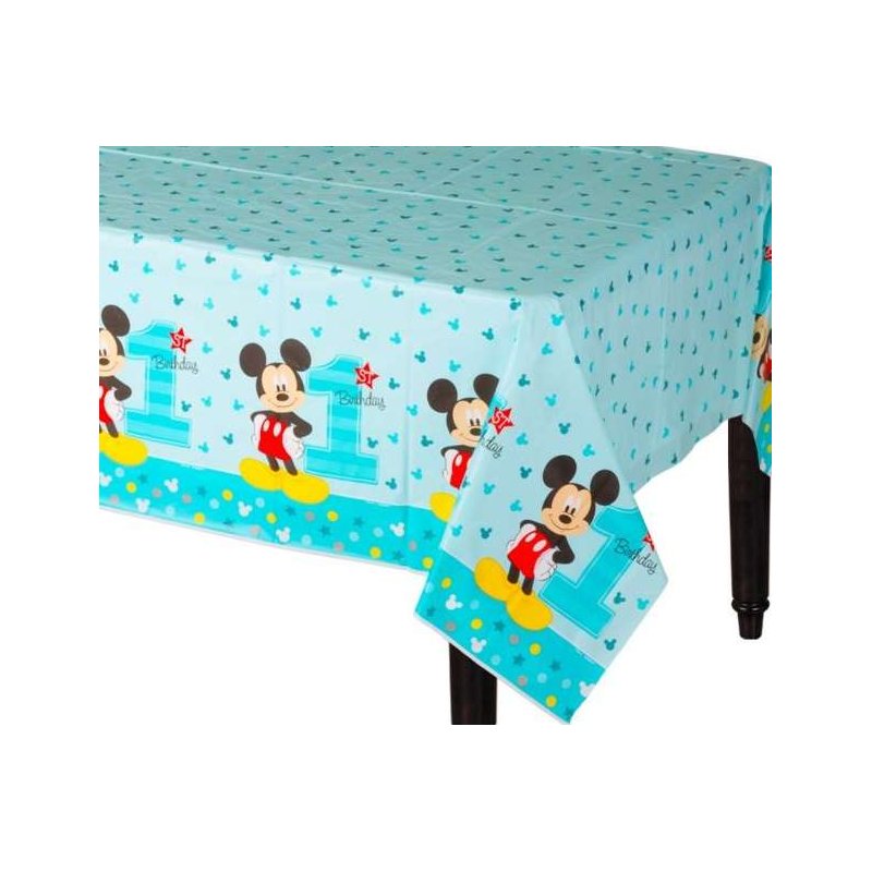 Mickey Mouse 1st Birthday Plastic Tablecloth | Mickey Mouse 1st Birthday