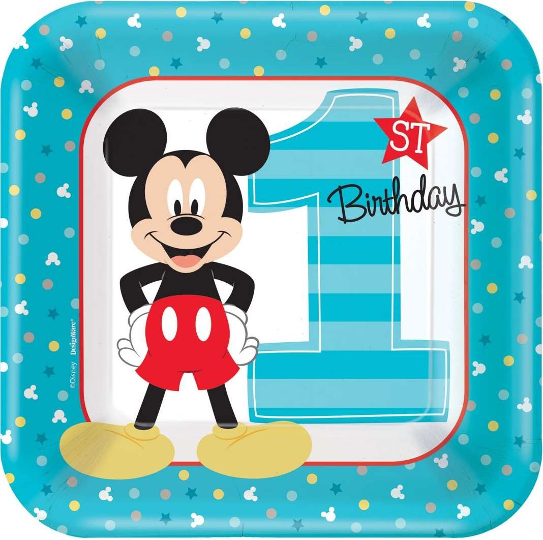 mickey mouse 1st birthday small plates pack of 8 who wants 2 party mickey mouse 1st birthday party