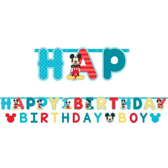 Mickey Mouse 1st Birthday Party Banner Kit | Mickey Mouse 1st Birthday