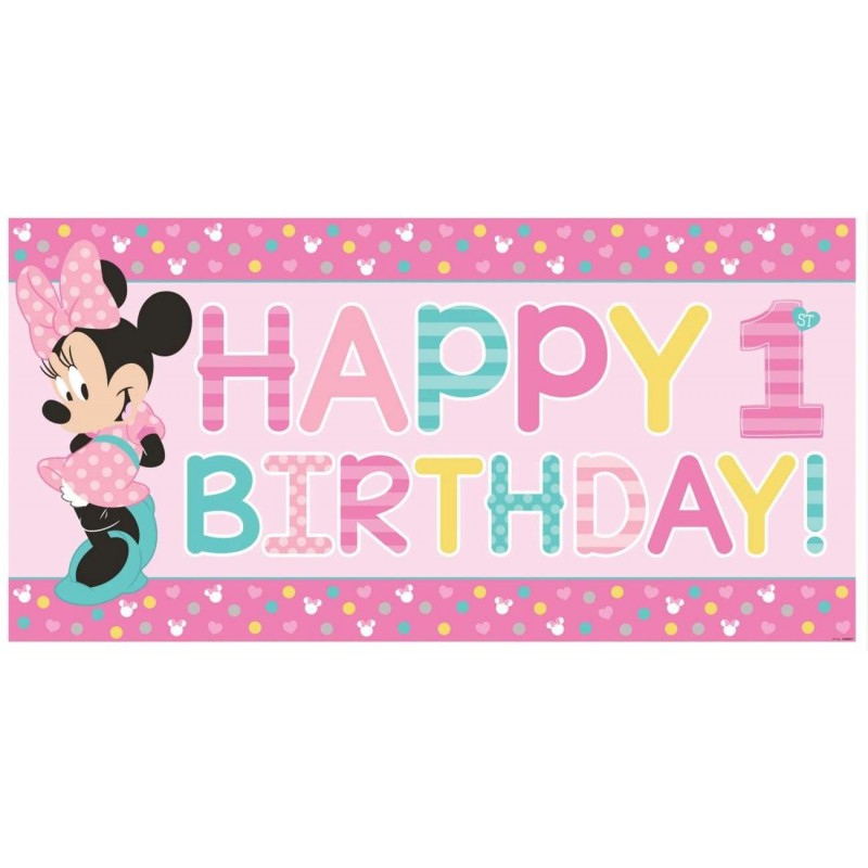 Minnie Mouse 1st Birthday Party Banner Who Wants 2 Party