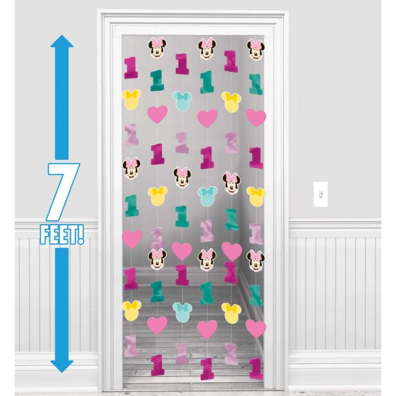 Minnie Mouse 1st Birthday String Decorations (Set of 6) | Minnie Mouse 1st Birthday